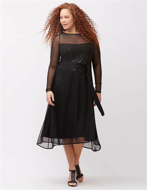 long sleeve blink long plus size black dress | Plus size black dresses ...
