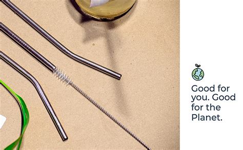 TILIQUA Stainless Steel Metal Straws Set for Drinking Juice Reusable ...