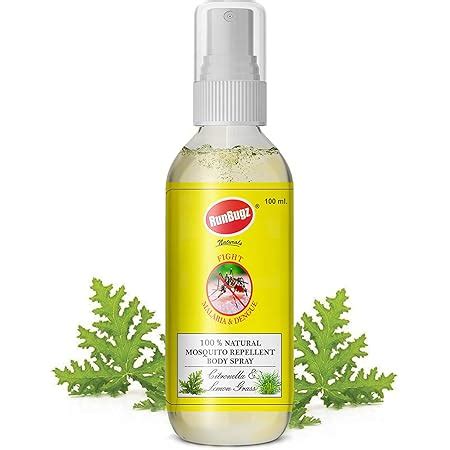RunBugz Natural Mosquito Repellent Body Spray with Citronella and Lemon ...