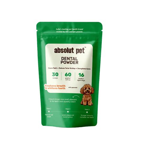 Absolut Pet Dog Supplement for Oral Care, Dental Powder for Dogs that ...
