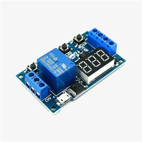 6-30V 1-Channel Relay Module with Adjustable Timing Cycle and LED Disp ...