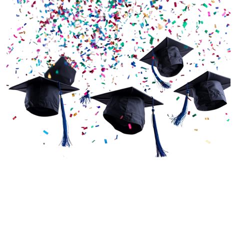 graduation hats and confetti on a transparent background 60432077 PNG