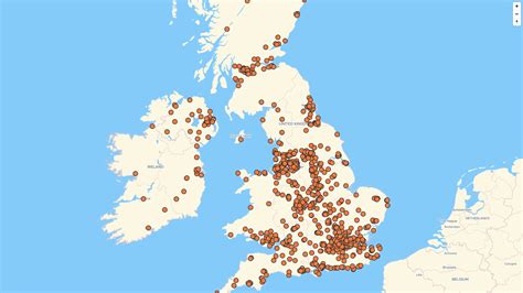 Map of KFC locations, UK | Mapstack