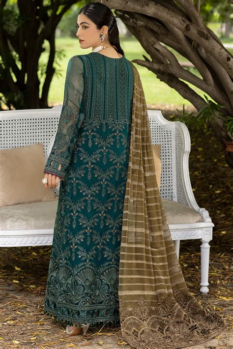 Flossie Executive Collection Teal Chiffon Pakistani Party Wear Suit ...