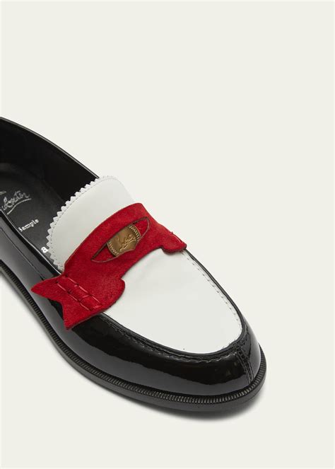 Christian Louboutin Donna Patent Red Sole Penny Loafers - Bergdorf Goodman