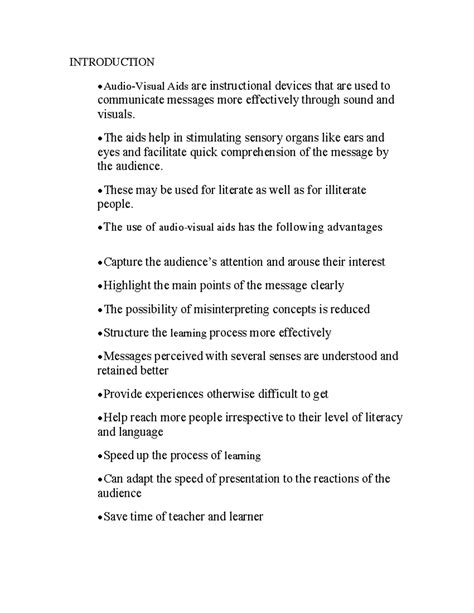 AV AIDS - INTRODUCTION - Audio-Visual Aids are instructional devices ...
