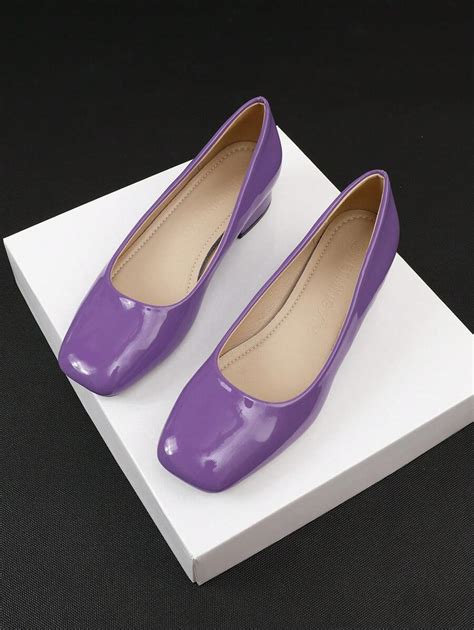 Plus Size Women Square Toe Low Heel Slip-On Casual Shoes, Suitable For ...