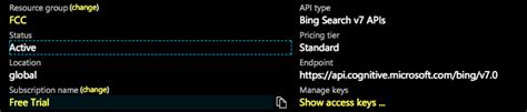 Image result for Bing Search API Key
