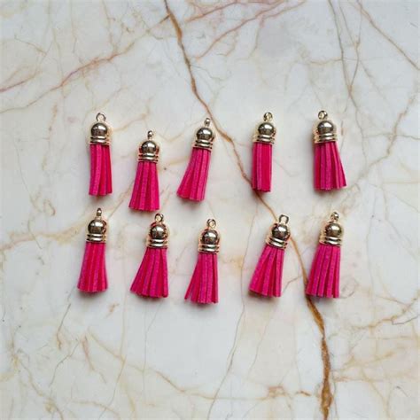 Dark Pink Leather Tassel (pack of 10)