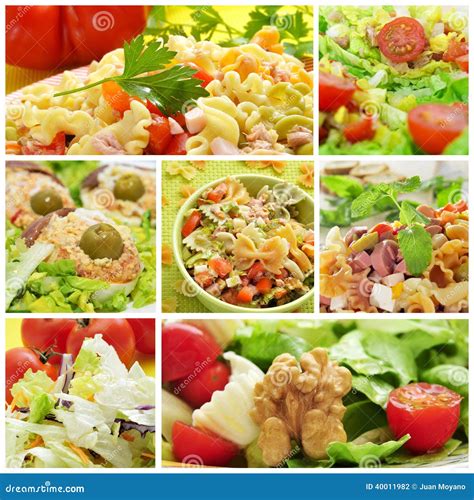 Salad collage stock photo. Image of menu, cooking, cookery - 40011982