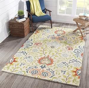 Buy RUBI RUGS Cotton Hand Tufted Wool Yellow Multi IM-KK Matte ...