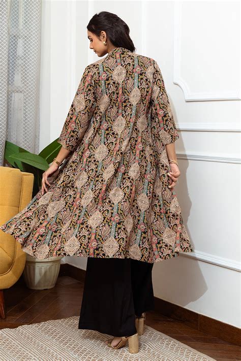 Black Co-Ord Set for Women, Rayon Floral | Claura