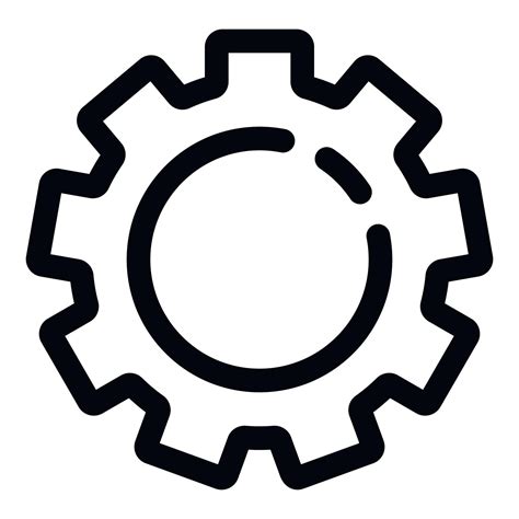 Cog wheel icon, outline style 15182518 Vector Art at Vecteezy