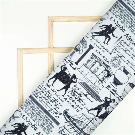 Black And White Bistro Pattern Digital Print Ultra Premium Butter Crep ...