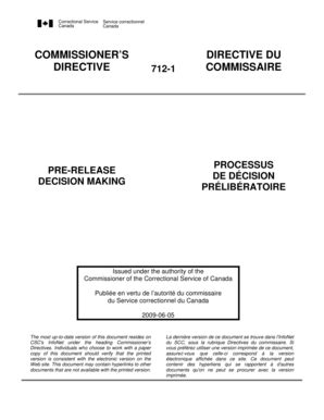 Fillable Online CD 712-1 - Service correctionnel du Canada Fax Email ...