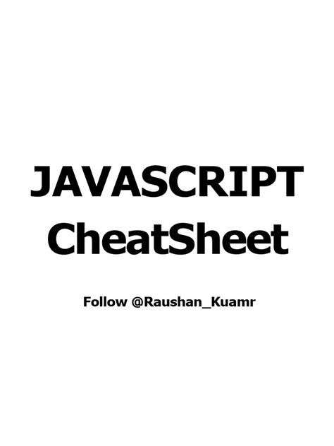 Image result for JavaScript Help Sheet
