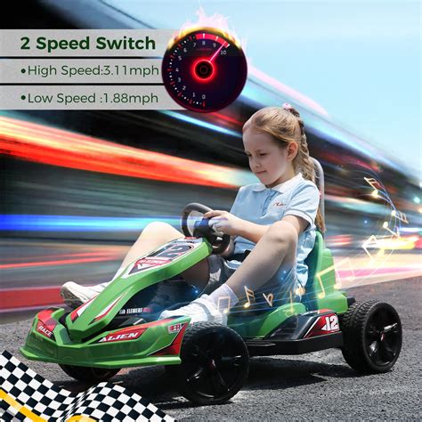 ELEMARA Electric Go Kart for Kids, 12V 2WD Battery Powered Ride On Cars ...