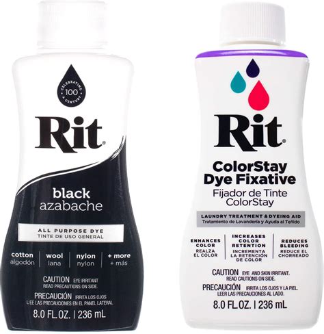 Amazon.com: Rit Dye 88150 All Purpose Liquid Dye, Black, 8 Fl Oz (Pack ...
