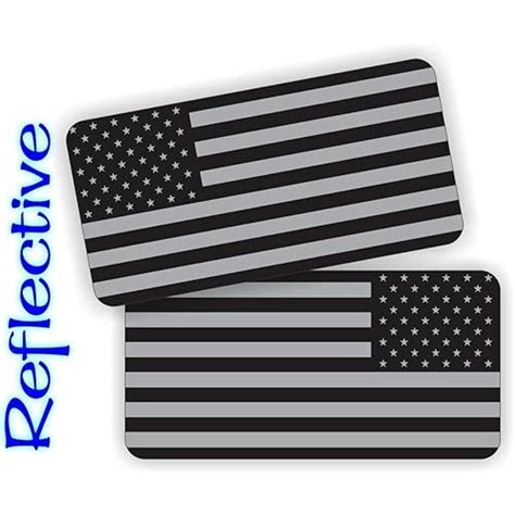 Buy Pair - REFLECTIVE Stealthy American Flag Hard Hat Stickers | Black ...