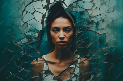 Premium Photo | Broken mirror and mental health with the reflection of ...