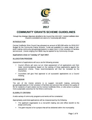 COMMUNITY GRANTS SCHEME GUIDELINES Doc Template | pdfFiller