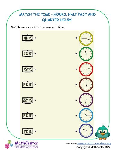 Third Grade Worksheets: Tell The Time | Math Center