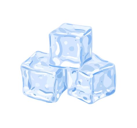 Ice cubes. 3 pieces. Vector illustration isolated on white background ...