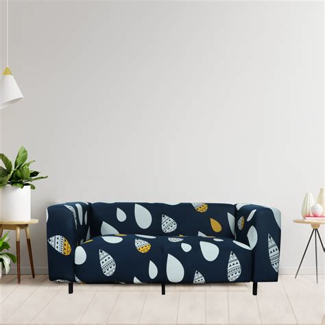 Printed Sofa Cover - Dark Blue Drop – House of quirk