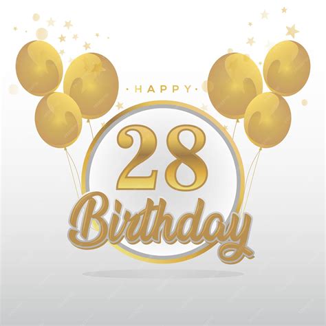 С 28-летием воздушные шары на фоне поздравительной открытки. воздушные ...