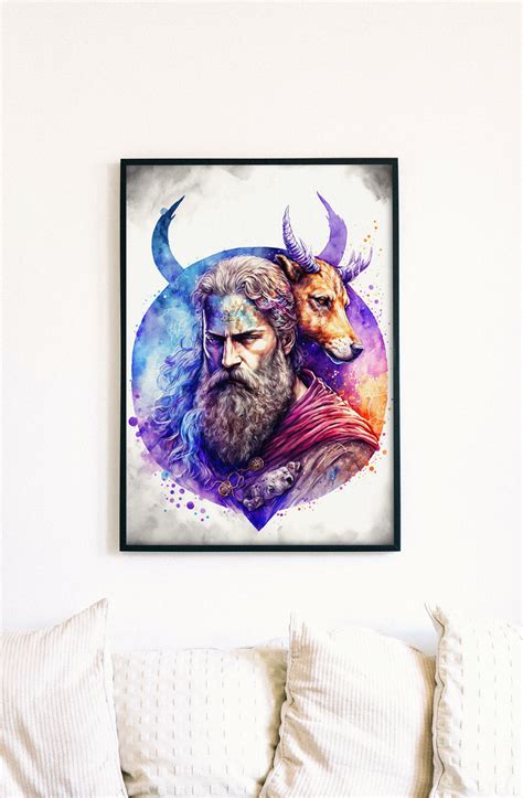 Vidar Print, Nordic God Vidar, Norse Mythology Print, Watercolor Vidar ...