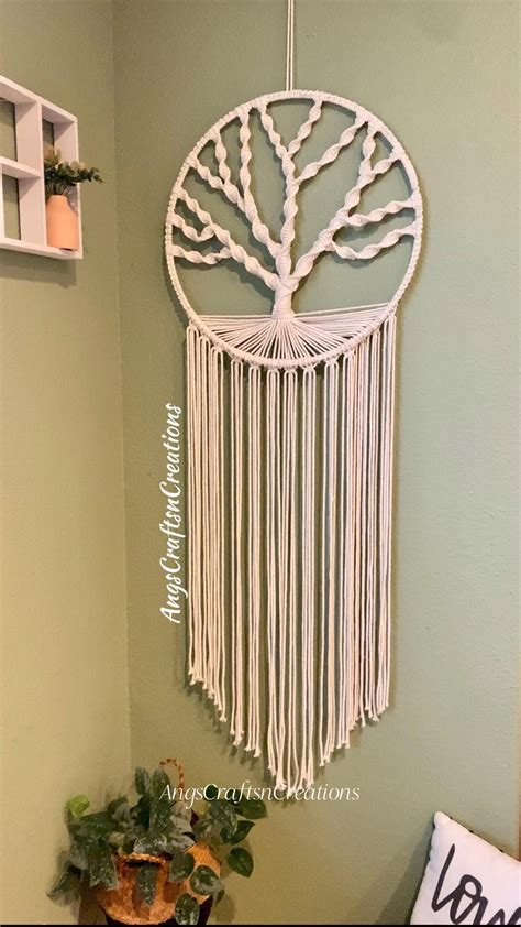 Macrame Tree of Life Tutorial On 8 Inch Hoop 的图像结果