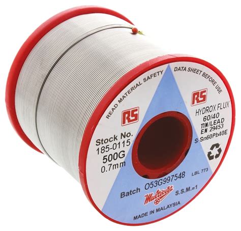 288850 Multicore | Multicore Wire, 0.7mm Lead solder, 183 → 188°C ...