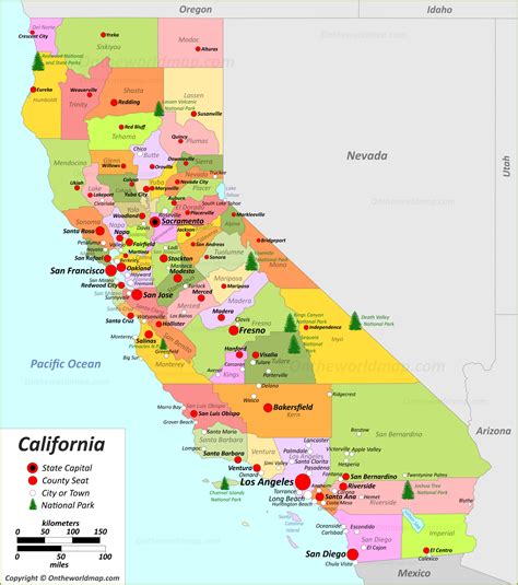 Mapa Da California Eua - FDPLEARN