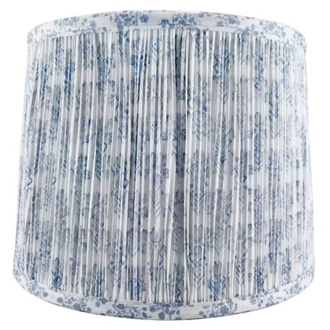Grace Mitchell Pleated Blue & White Taper Medium Table Lamp Shade, 14x14x10