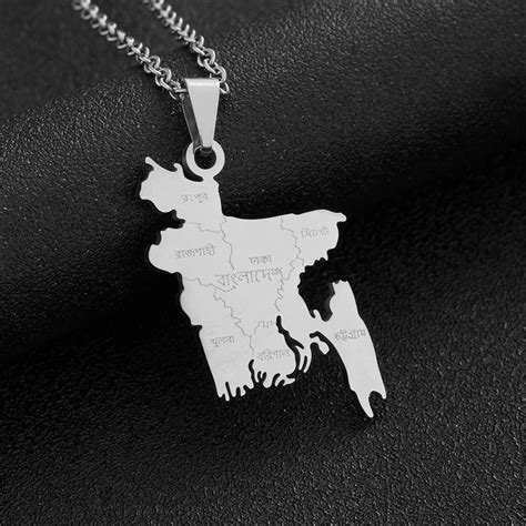 Buy Dan CECE KELE Bangladesh Map Pendant Necklace - Ethnic Map Pendant ...