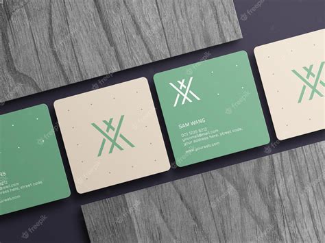 Premium PSD | Square business card mockup
