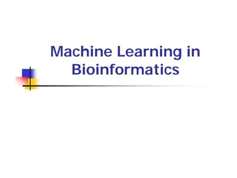 Machine Learning for Bioinformatics 的图像结果