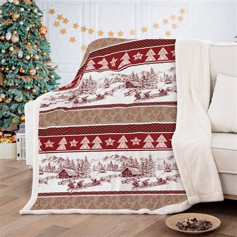 Amazon.com: WONGS BEDDING Christmas Throw Blanket Twin Sherpa Fleece ...