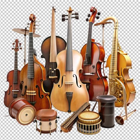 Premium PSD | Different types of classical music instruments