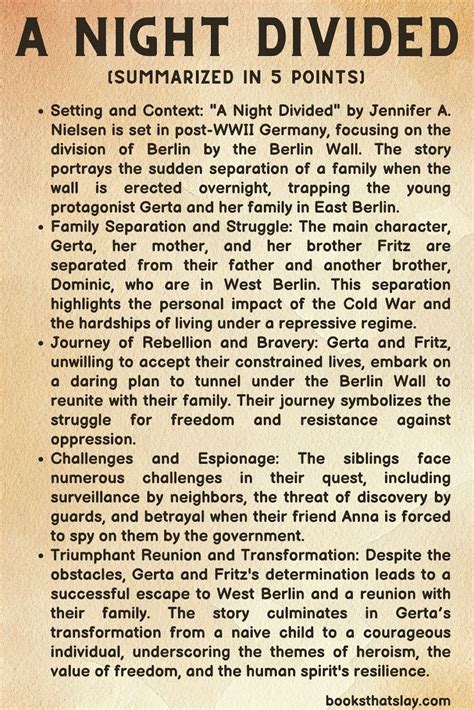 A Night Divided Summary, Characters and Themes