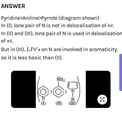 6. nh aniline (11) pyrrole (0) which is/are correct statements 7 (a ...