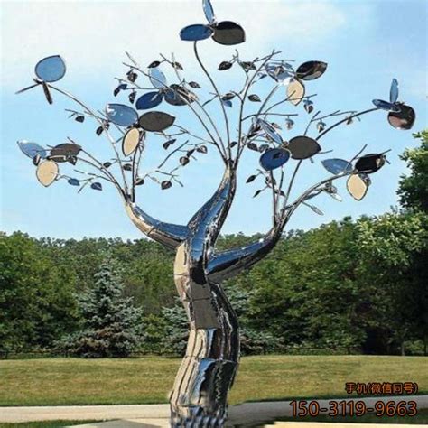 镜面不锈钢景观树雕塑_厂家图片价格-玉海雕塑