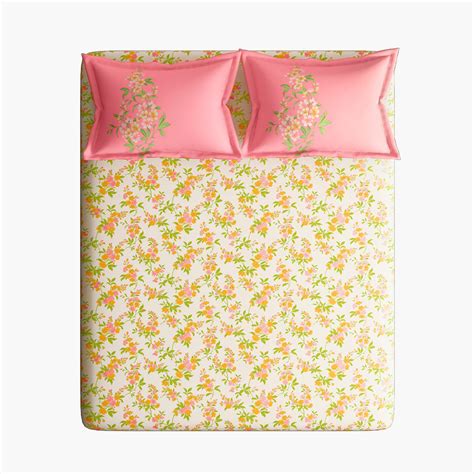 Buy PORTICO Charlotte Cotton 210TC Floral Print 3Pcs Super King ...