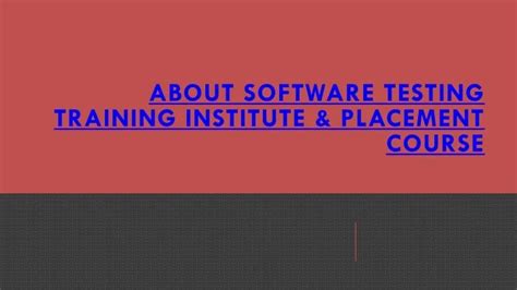 Image result for Testing Course with Placement