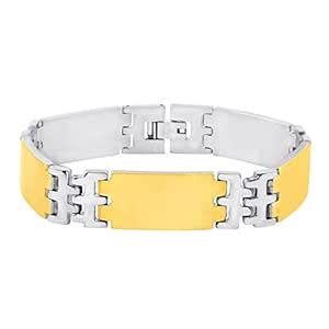 Buy Sanaa Creations Silver Gold Plated Mens Bracelet (Mens Jewellery ...