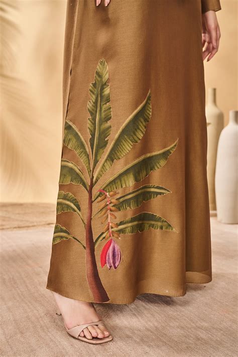 Tan Trellis Palm Kaftan – House Of Masaba