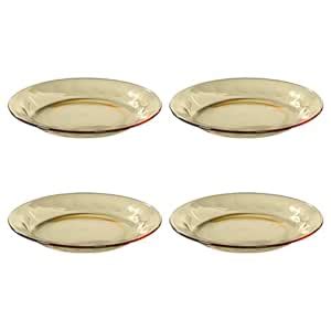 Buy Kuber Industries Borosilicate Glass Dinner Set of 4 Plates | Home ...