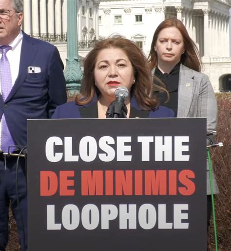 Congresswoman introduces legislation to close de minimis loophole ...