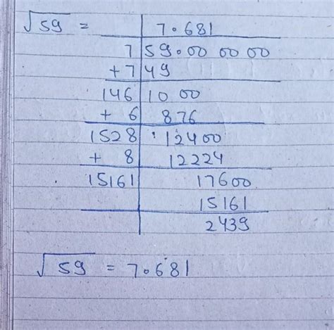 What is the Square root of 59 - Brainly.in