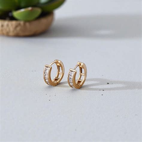 Buy Xuping Jewelry Gold-Plated Gold Toned AD Studded Hoop Earrings in ...
